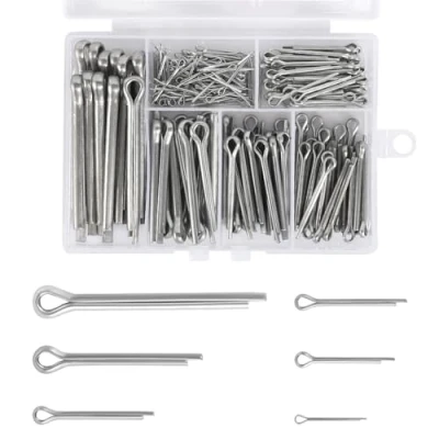 Imagen de 230 Piezas Pasadores Partidos de Acero Inoxidable Kit Chaveta con Caja Almacenamiento Surtido en 6 Tamaños M1 M2 M2.5 M3 M4 M5 para Automoción Mecánica