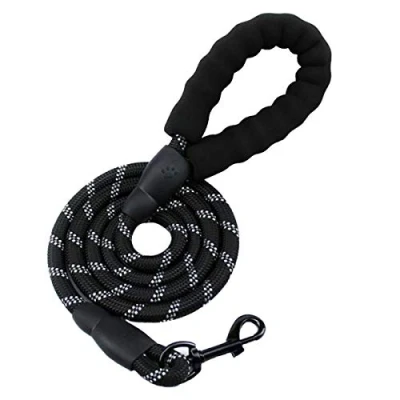 Imagen de Correa de Perro Fuerte para Perros Medianos y Grandes,Correa 150 cm con Cómoda Asa Acolchada e Hilos Altamente Reflectantes,Correa Correr Adiestramiento (Negro)