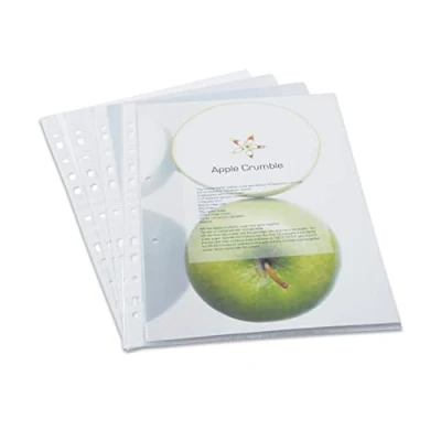 Imagen de Rapesco 1104 ECO Fundas Perforadas Multi Taladro, A4, Transparente, Paquete de 100