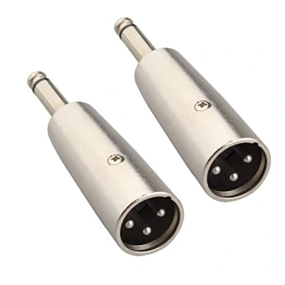 Imagen de Jopto 2 Conectores XLR Macho de 3 Pines a 6,35 mm, Adaptador Audio TRS 1/4 Pulgadas, género M Conector para micrófono