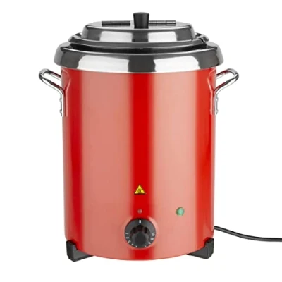 Imagen de Buffalo Olla sopera eléctrica de acero inoxidable con asas 5,7 l, 348 x 255 mm. Color rojo
