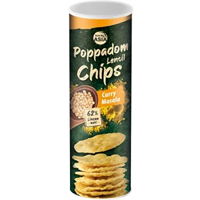 Imagen de Bonasia Chips Poppadom Curry Masala, Elaborados con Harina de Lentejas 70 g