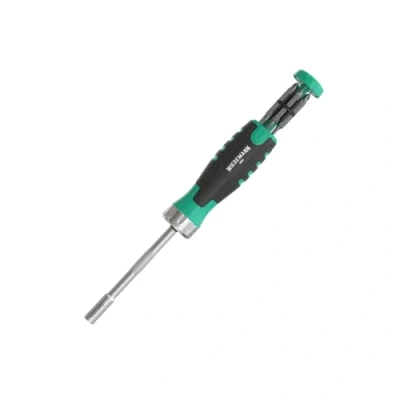 Imagen de Destornillador De carraca con 12 puntas TX, PH, SL y hexagonales 3 20mm en el mango WIESEMANN 1893 I portapuntas magnético la serie ENSURE 81307