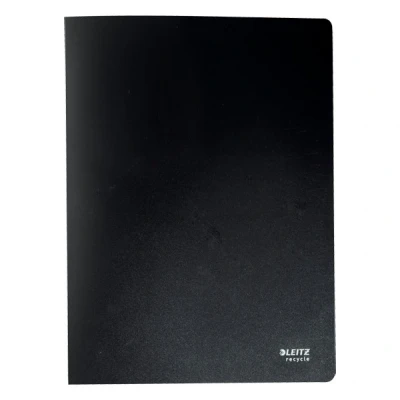 Imagen de Leitz Carpeta de Fundas A4, Incluye 20 Plástico Fijadas al Interior, Capacidad para 40 Hojas, 100% Reciclable, Respetuoso con el Medio Ambiente, Gama Recycle, Negro, 46760095