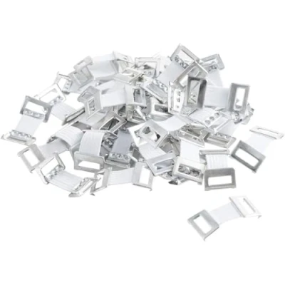 Imagen de Pinzas Elásticas de Vendaje, Clips Cierre Reemplazables, Estiramiento Metal Clip Fijación para Vendajes Estiran Varios Tipos Vendajes, Blanco, 20 Piezas