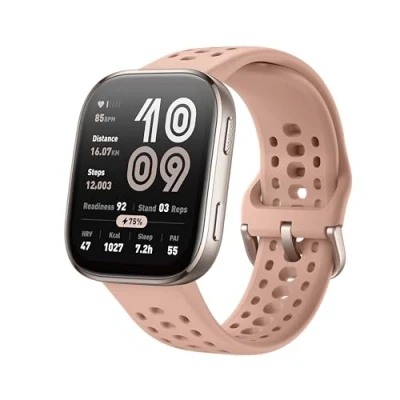Imagen de Amazfit Bip 6 Reloj Inteligente 46 mm, batería de 14 días, Pantalla AMOLED 1,97&quot;, GPS, mapas, IA, Llamadas y Mensajes Texto por Bluetooth, rastreador sueño,140+ Modos Entrenamiento,5 ATM, Blush
