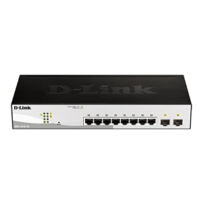 Imagen de D Link DGS 1210 10/E Switch 8 Puertos Gigabit y 2 SFP 100/1000 Mbps (Altura 1U, VLAN automática para Video vigilancia telefonía IP) Solo Cable de alimentación la UE