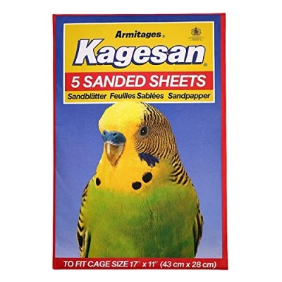 Imagen de Kagesan Juego de 10 hojas papel lija para jaula pájaros, color rojo, 2 x 5 unidades