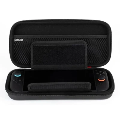 Imagen de Konix Funda Protectora y de Transporte Nintendo Switch, Switch OLED 2 Bolsillo para Accesorios 8 Compartimentos Juegos Negro