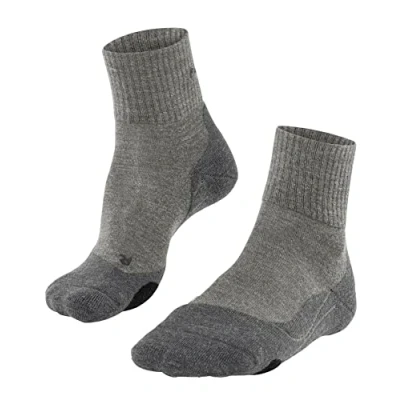 Imagen de FALKE TK2 Explore Wool Short M SSO lana hilo funcional anti ampollas gruesa 1 par, Calcetines para senderismo Hombre, Beis (Kitt Mouline 4310), 39 41