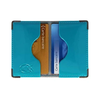 Imagen de Color Pop® Funda con 2 tarjetas bancarias blindadas (antirRFID) Fabricación francesa Protección de datos bancarios, azul, 9,7 x 6,5 0,5 cm, RFID
