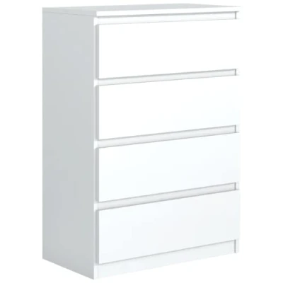Imagen de meble masztalerz Cómoda 70 cm Blanco Mat con 4 Cajones 70x102x39 Comoda Dormitorio Casa Oficina Cajonera Armario Interior Mueble Salon