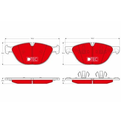 Imagen de TRW DTEC COTEC GDB1728DTE Juego de pastillas freno preparado para indicador desgaste BMW: X6, X5