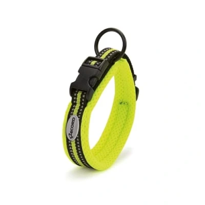Imagen de Record Collar Perro Andes Fabricado en Nylon Resistente Detalles Reflectantes Clip de Cierre plástico Color Amarillo Talla S 2 cm Circunferencia 35 40