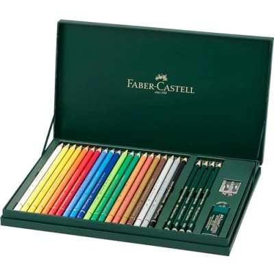 Imagen de Faber Castell 210051 Mixed Media Polychromos Juego de 20 lápices con accesorios, multicolor