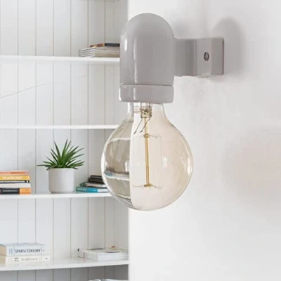 Imagen de HAVA Lámpara de pared porcelana E27, esmalte blanco
