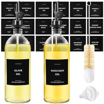Imagen de Spaceneat Botella dispensadora de aceite oliva para cocina, dispensador jarabe café, elegantes botellas cocina vidrio, contenedor,
