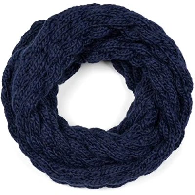 Imagen de styleBREAKER Señoras Bufanda de punto liso con patrón burbujas, invierno cálido, tubular frambuesa 01018167, color:Azul oscuro