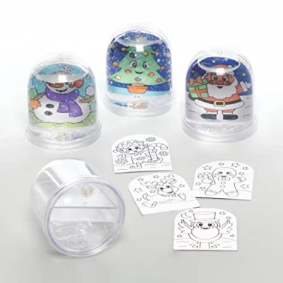 Imagen de Baker Ross FC153 Bolas de Nieve Navidad, Manualidades Creativas para los niños, decóralas y personalízalas (Paquete 4 Unidades)
