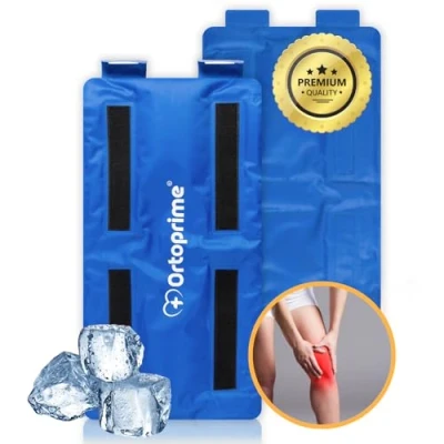 Imagen de OrtoPrime Bolsa Gel FRÍO para Lesiones Rodilla de Frío y Calor REUTILIZABLE Hielo Congelador Microondas ADAPTABLE a Cualquier Parte del Cuerpo