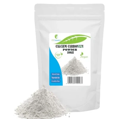 Imagen de POLVO de CARBONATO CALCIO 100 Gr utilizado en formulaciones maquillaje mineral, y como abrasivo suave para productos el cuidado bucal