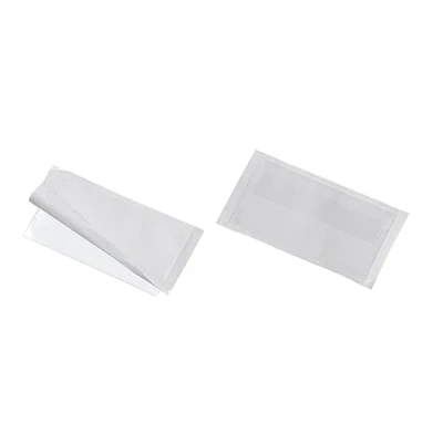 Imagen de Durable 809219 Pocketfix Plus, Fundas autoadhesivas con tapa de sellado para tarjetas visita, 10 piezas, 106 x 65 mm, transparente