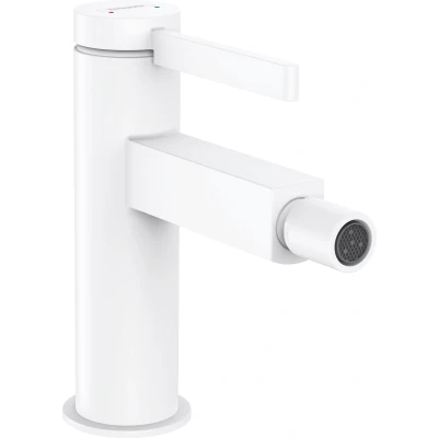 Imagen de hansgrohe Finoris Mezclador monomando de bidé con vaciador Push Open, blanco mate, 76200700
