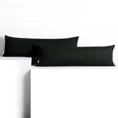 Imagen de DecoKing 2 Fundas de Almohada 20 x 120 cm, algodón, con Cremallera, Color Negro y ámbar