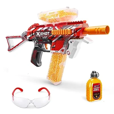 Imagen de XShot ZURU Hyper Gel Trace Fire Blaster, Lanzador de semiautomático y Totalmente automático 10.000 gellets, tolva 600 capacidades Cargador Capacidad 850, a Partir 14 años