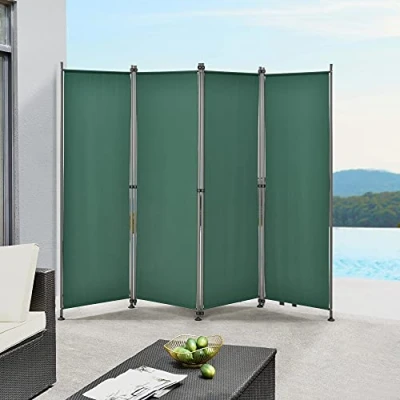 Imagen de Pared divisoria/Biombo 215 x 170 cm Verde Oscuro Biombo Exterior Mampara Toldo Protector Separador de Espacios