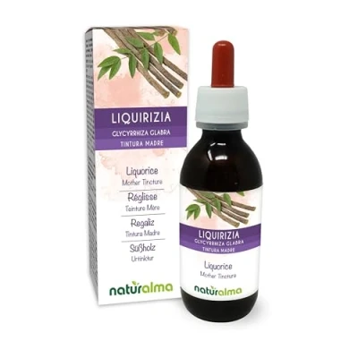 Imagen de Regaliz (Glycyrrhiza glabra) raíces Tintura Madre sin alcohol Naturalma Extracto líquido gotas 120 ml Complemento alimenticio Vegano