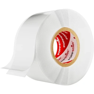 Imagen de POPPSTAR cinta de silicona autofusión, 1 x 3 m, ideal como reparación, aislante y sellado (estanca, hermetica), 25mm ancho, color blanco
