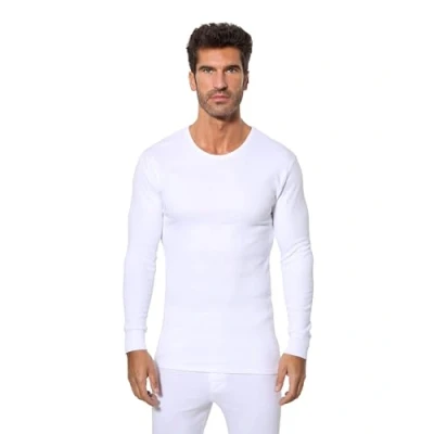Imagen de Abanderado Camiseta Manga larga Cuello Redondo Térmico Algodón de invierno Hombre x1, Blanco, XXL
