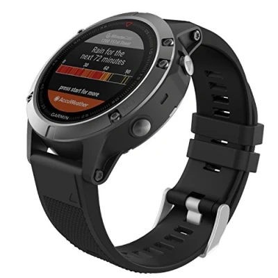 Imagen de MoKo Correa Compatible con Garmin Fenix 7/6/6 Pro/5/5 Plus/Epix Gen 2/Forerunner 955/945/935/Instinct/Instinct 2, Quick Fit 22mm Banda Pulsera de Silicona Repuesto, Negro