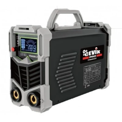 Imagen de CEVIK PRO CE TITANIUM202 Soldador Inverter MMA/TIG Lift 20 200 Amp Transitores IGBT Tecnología Sinérgica Arc Force y Hot Start Electrodos hasta 5 mm Pantalla LCD Uso Profesional