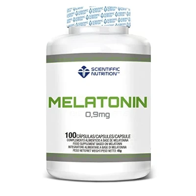 Imagen de Scientiffic Nutrition Melatonin 0,9mg, Melatonina, Complemento Alimenticio que Ayuda con el Insomnio y a Mejorar la Calidad del Mismo 100 Cápsulas