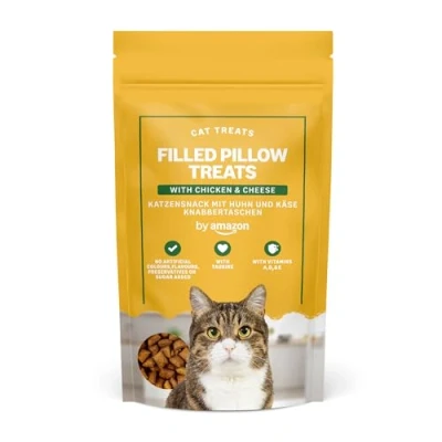 Imagen de by Amazon Chucherías para gatos Bocados crujientes y cremosos con pollo queso, 70 g