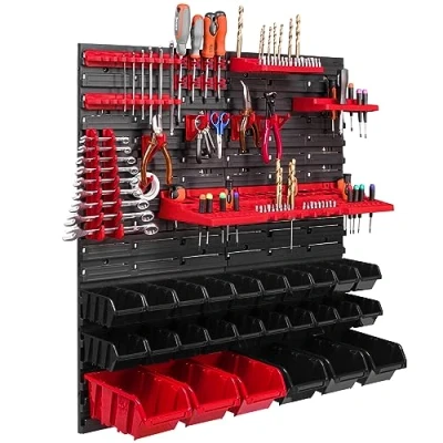 Imagen de 26 Cajas apilables, Soporte de Herramientas, estantería Pared Taller, 78 x cm, Sistema Almacenamiento Estante extrafuerte Ampliable, Taller