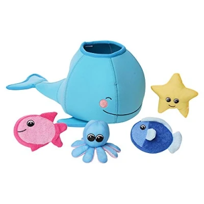 Imagen de Manhattan Toy Esponjas flotantes de Neopreno para baño 5 Piezas, Secado rápido y Juguete Chorro
