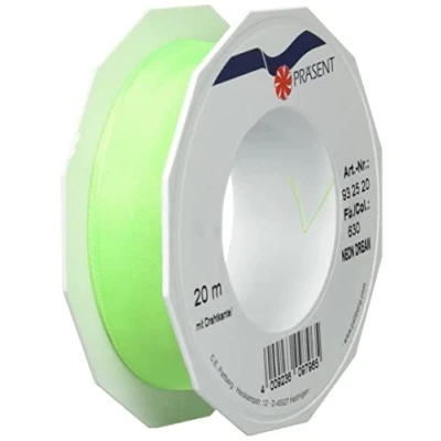 Imagen de Präsent Neon Dream tafetán con Borde de Alambre (Verde), Lazo 22 Yardas Coloridos, 1 Pulgada Ancho, para Envolver Regalos llamativos, Decoraciones y Otros Adornos, Cinta en Lima, 25 mm 20 m