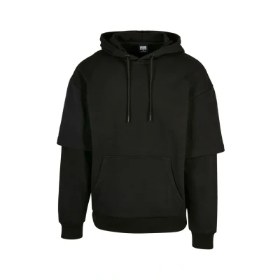 Imagen de Urban Classics Doublesleeve Jersey con capucha, Hombre, Talla: Medium, Black