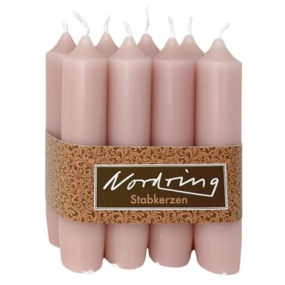 Imagen de Nordring 8 velas de varilla malva, 2,2 x 11 cm alto