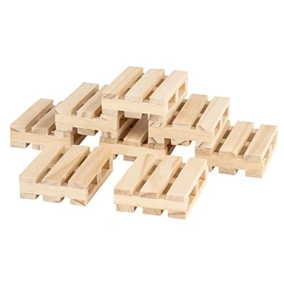 Imagen de Ideen mit Herz Minipalés de madera decorativos, ideales para manualidades o como posavasos bebidas (5 x 3,8 1,2 cm, 8 unidades)