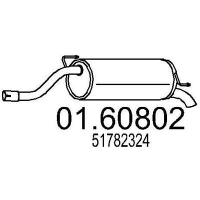 Imagen de MTS 01.60802 Silenciador trasero 1120 FIAT: Grande Punto Hatchback