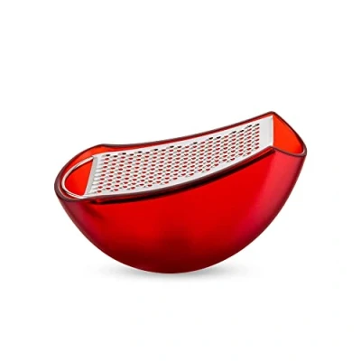 Imagen de Alessi Parmenide AARU01 R Rallador con Recogedor de Design, Resina Termoplástica y Acero Pulido, Rojo
