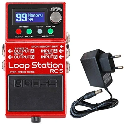 Imagen de Boss RC 5 Looper Dispositivo de efectos con pedal y fuente alimentación keepdrum 9 V