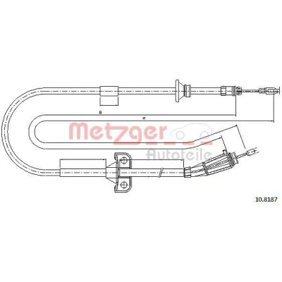 Imagen de METZGER 10.8187 Cable de Freno Mano Atrás derecha 2180/2114 COFLE VOLVO: XC90 I, XC70 I Cross Country