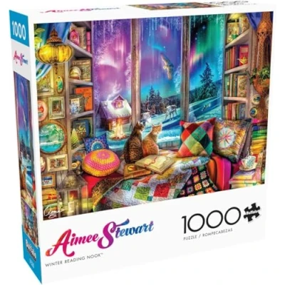 Imagen de Buffalo Games Aimee Stewart Esquina de lectura invierno Puzzle 1000 piezas para adultos estimulante perfecto fiestas juegos Tamaño acabado: 68 x 50 cm