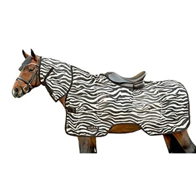 Imagen de HKM Fliegenausreitdecke Zebra Blanco/Negro Talla:Longitud del Respaldo: 155 cm