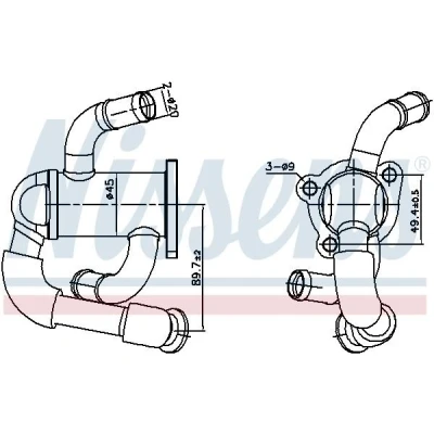 Imagen de NISSENS 989433 Enfriador EGR sin bypass de depresión FIAT: Punto Evo Hatchback, Fiorino III Furgón / Familiar, Grande Hatchback